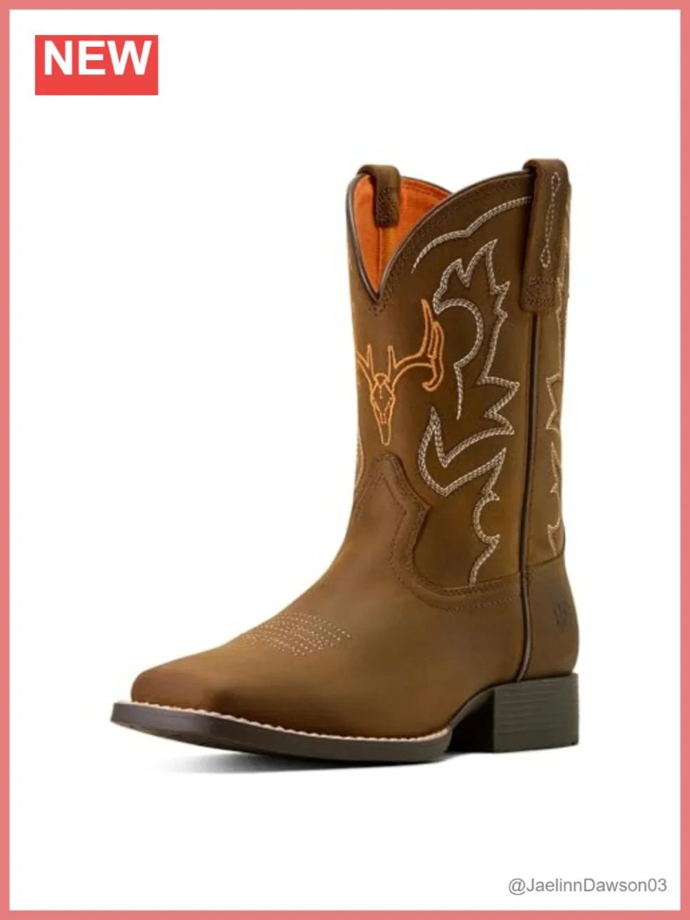 Ariat Kids Western Boots Square Toe Leather Calf High Pull-On